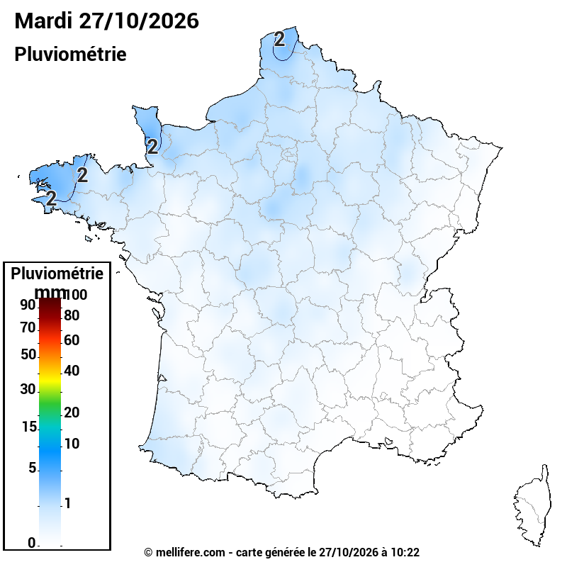 Prévision Pluviométrie 27/10