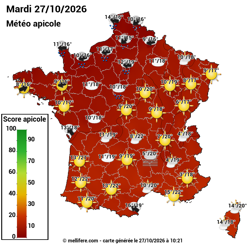 Carte des scores abeilles 27/10