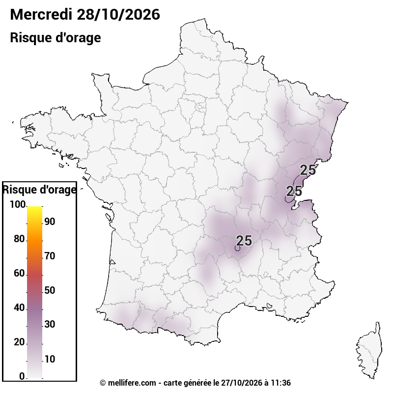 Prévision risques orage 28/10