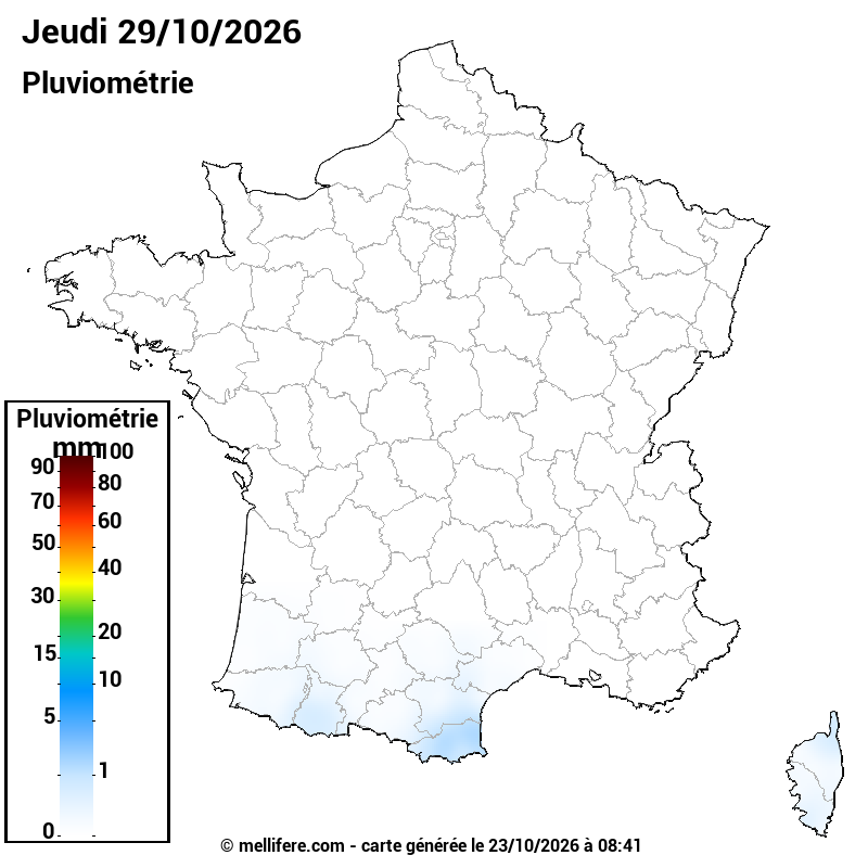 Prévision Pluviométrie 29/10