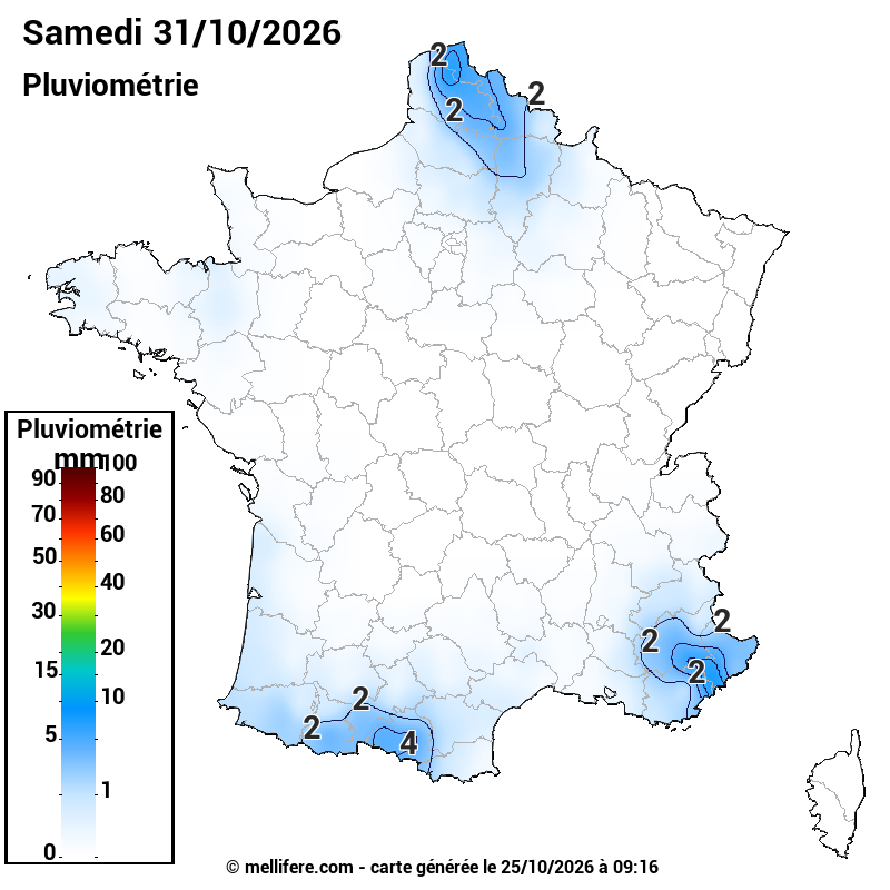Prévision Pluviométrie 31/10