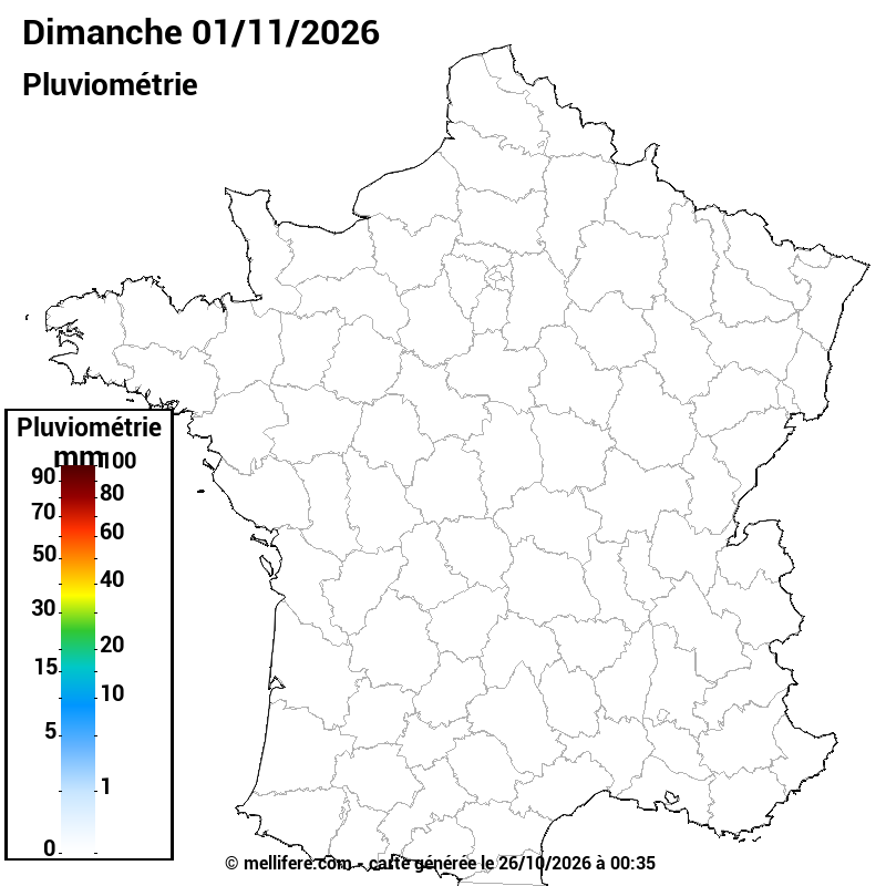 Prévision Pluviométrie 01/11